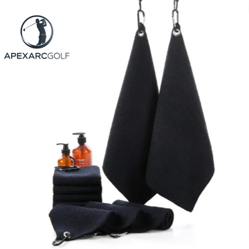GripGuard Waffle Golf Towel-Pattern With Carabiner Cleaning Towel - ApexArcGolf